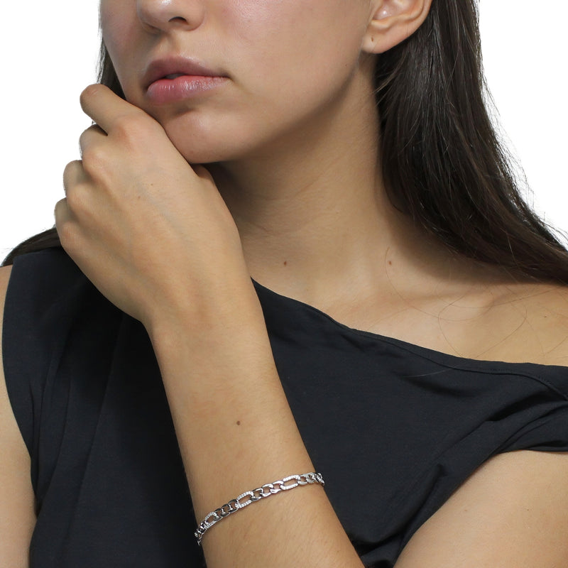 Pulsera De Eslabón 3X1 Con Circonias