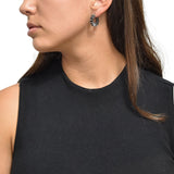 Arracadas De Acordeón Plata Oxidada