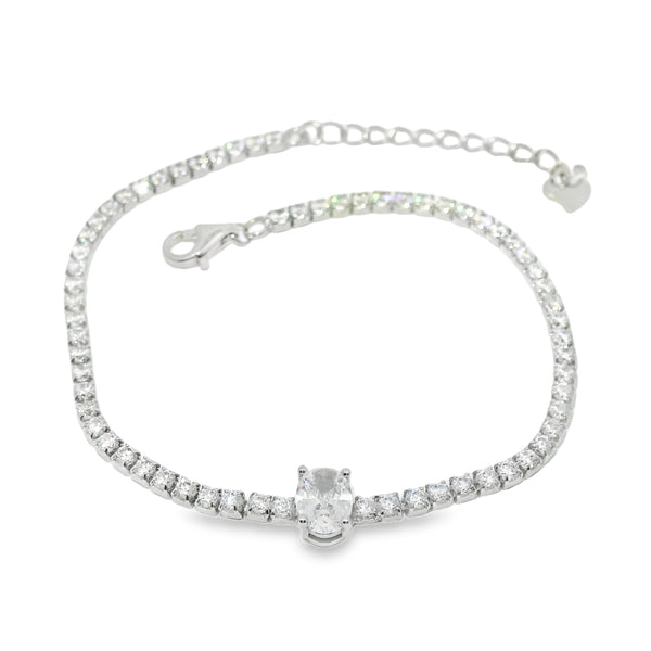 Pulsera de Tenis con  Óvalo de Circonia