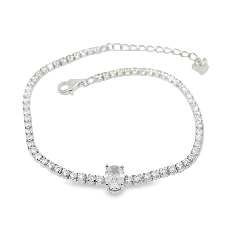 Pulsera de Tenis con  Óvalo de Circonia