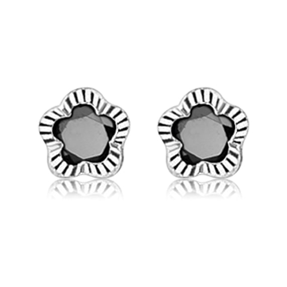 Aretes De Flor Circonia Blanco