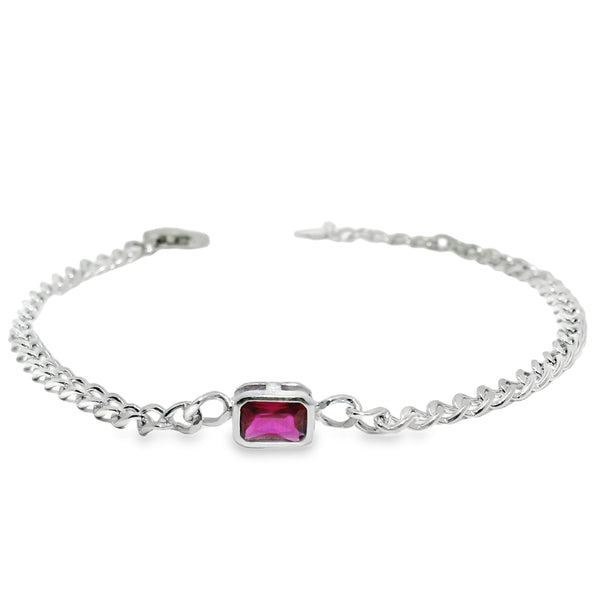Pulsera con Piedra Preciosa Rosa