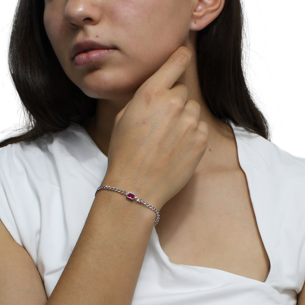 Pulsera con Circonia Rectangular