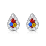 Arete Cristal de Gota Multicolor