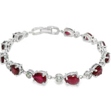 Pulsera de Piedra Natural de Gota con Circonias Rubi
