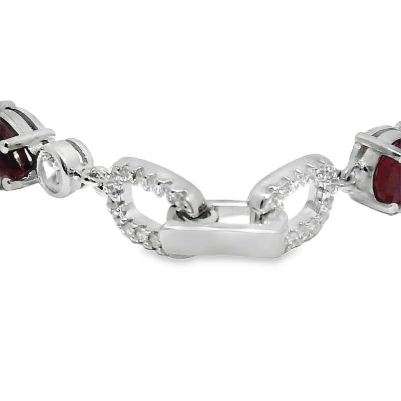 Pulsera de Piedra Natural de Gota con Circonias Rubi
