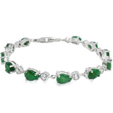 Pulsera de Piedra Natural de Gota con Circonias Esmeralda