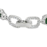 Pulsera de Piedra Natural de Gota con Circonias Esmeralda