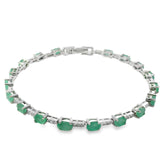 Pulsera Piedra Natural Ovalo con Circonia Esmeralda