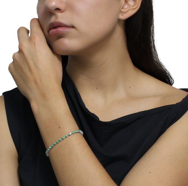 Pulsera De Plata Con Piedras Naturales
