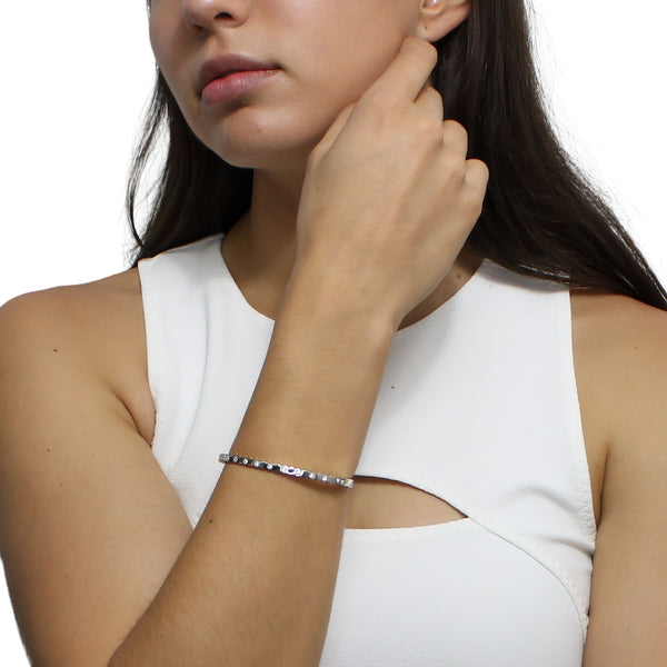 Brazalete Hexágono con Circonia