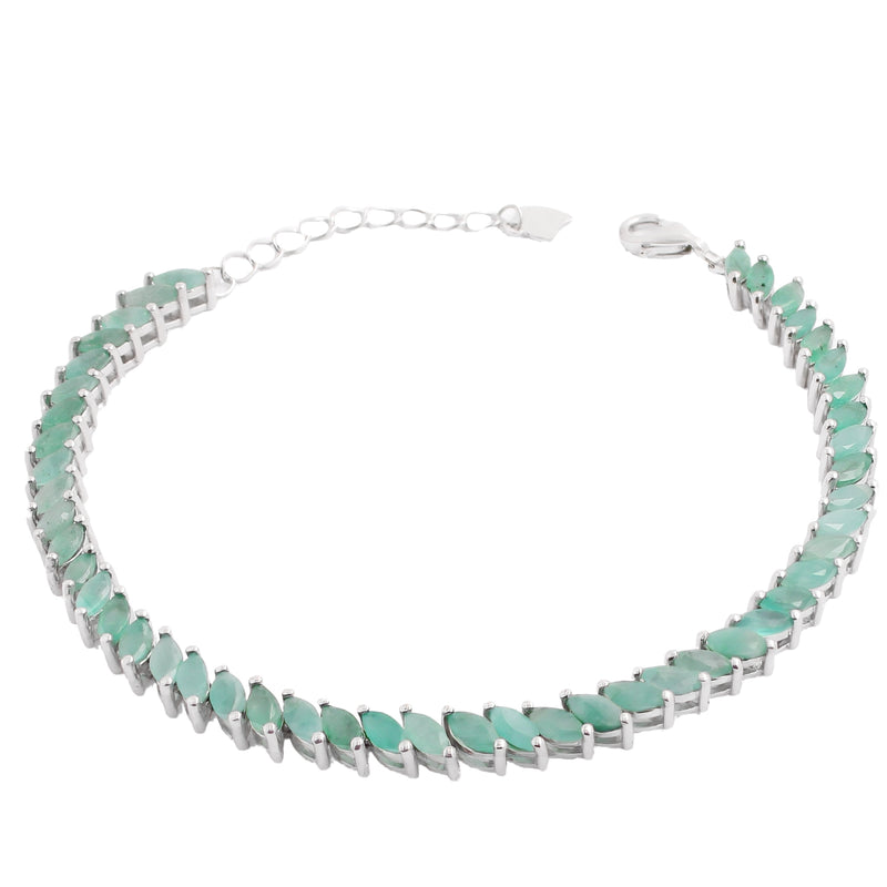 Pulsera De Plata Con Piedras Naturales