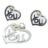 Juego De Corazón De Plata Lisa