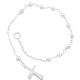 Pulsera de Plata tipo Misterio con Cruz