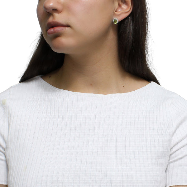 Aretes de Piedra Natural con Circonia