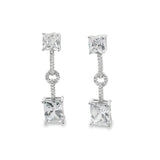 Aretes con Circonia Colgante Blanco