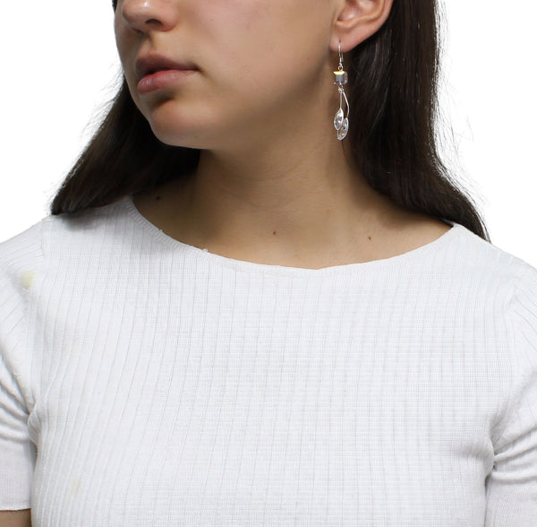 Aretes Colgantes de Cristal