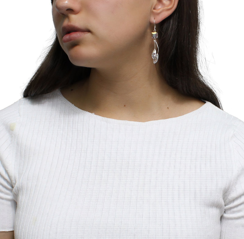 Aretes Colgantes de Cristal
