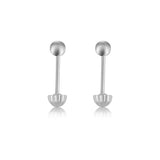 Aretes Dormilona Mini De Bolita Diamantado