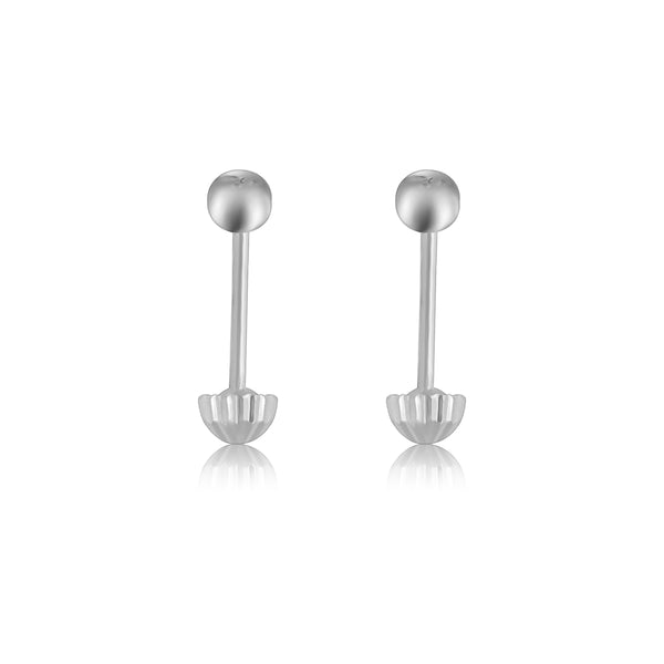 Aretes Dormilona Mini De Bolita Diamantado