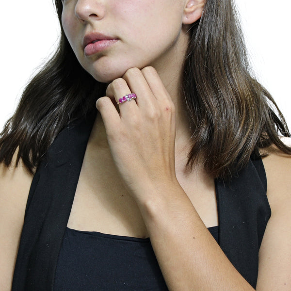Anillo De Plata Con Piedras Preciosas