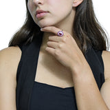 Anillo de Flor de Piedras Preciosas con Circonia