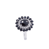 Anillo de Flor de Piedras Preciosas con Circonia