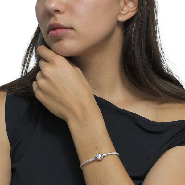 Pulsera Para Dijes Con Broche De Corazón