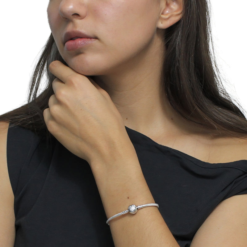 Pulsera Para Dijes Con Broche De Corazón