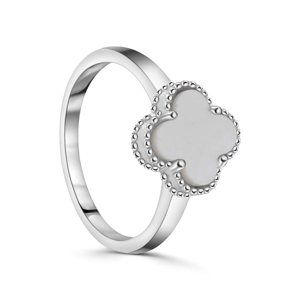 Anillo Trébol Circonia Blanco / 6