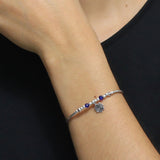 Pulsera Semirrígida Con Dije De Flor