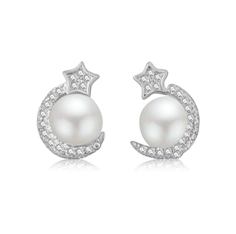 Aretes de Perla con Circonia