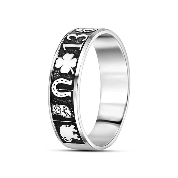 Anillo De Plata Suerte Liso / #5