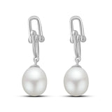 Arete Clip de Plata con Perla
