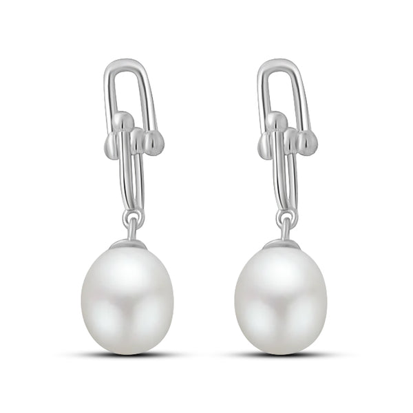 Arete Clip de Plata con Perla