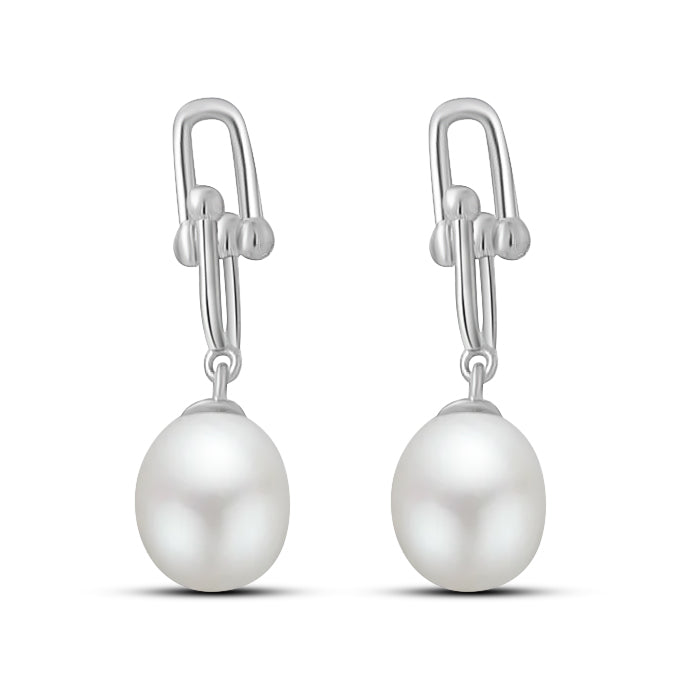 Arete Clip de Plata con Perla