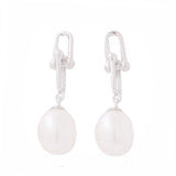 Arete Clip de Plata con Perla