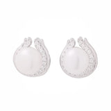 Aretes de Plata con Circonia y Perla