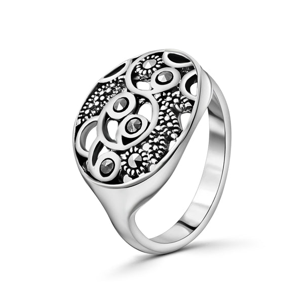 Anillo De Plata Con Marquesita #6