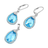 Juego De Plata y Cristal Baby Blue