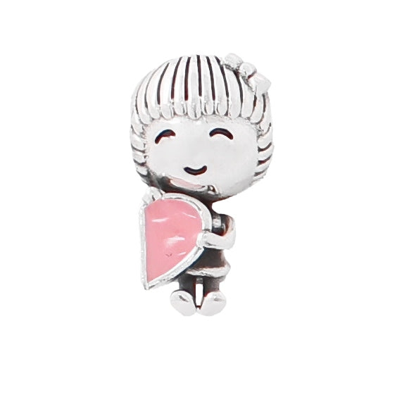 Charm de Niña con Medio Corazón