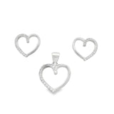 Juego de Corazon con Circonia