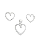 Juego de Corazon con Circonia