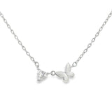 Collar De Mariposa Con Circonia Blanco