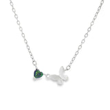 Collar De Mariposa Con Circonia Blanco