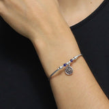 Pulsera Rigida de Plata con Dije de Sol
