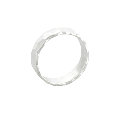 Argolla Martillada De Plata