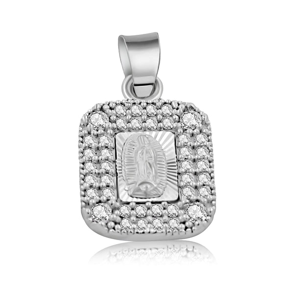 Medalla Rectangular De La Virgen De Guadalupe Circonia