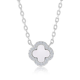 Collar Trébol con Circonia Blanco