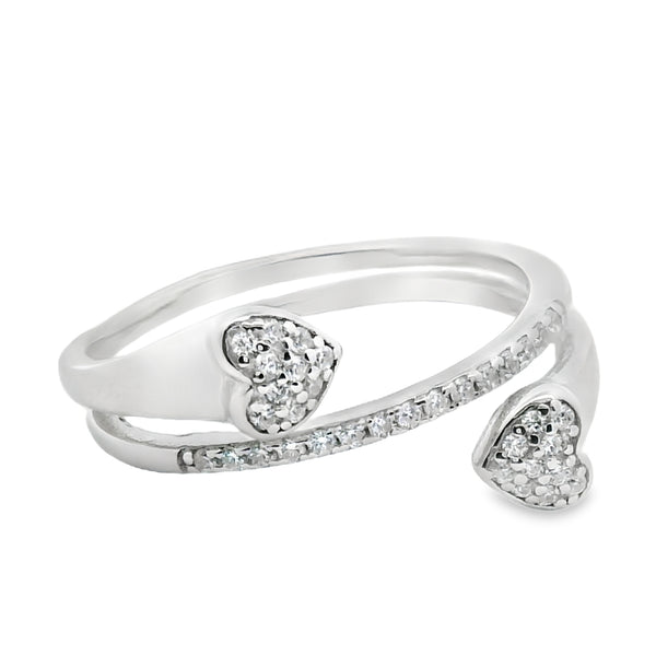 Anillo Tu y Yo de Corazon de Circonia 6